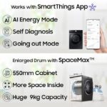 Samsung 9 kg, 5 star, AI EcoBubble, Super Speed, Wi-Fi, Digital Inverter,  Fully-Automatic Hygiene Steam with Inbuilt Heater,  Front Load Washing Machine - Image 3