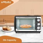 Bajaj 20 Litres Oven MS Powder Coated Body Toaster Griller with Glass Door, , 1400 Watts