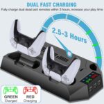 PS5 Digital Edition, Stand with Cooling Station and Dual Controller Charging Station for Disc Version, Cooling Fan with Headset Holder and 3 Adjustable Fan Speeds Black - Image 4