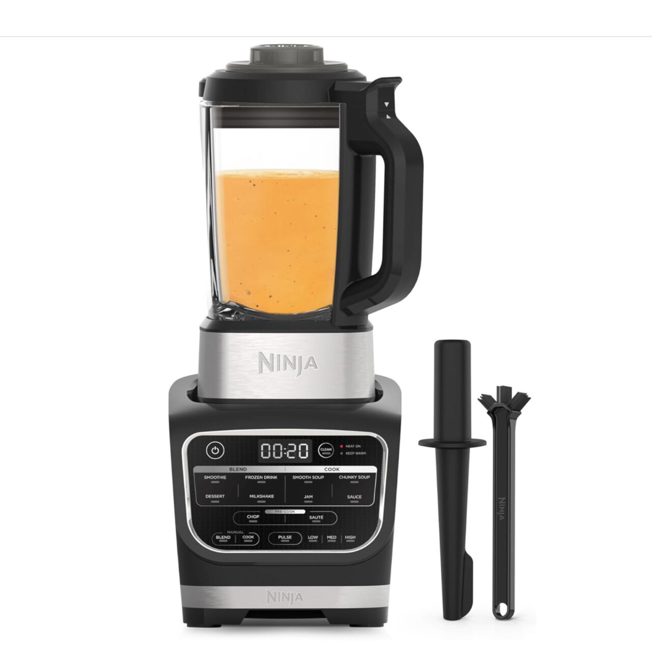 eget_ble_mix_5075_1a Ninja Foodi Blender & Soup Maker, 10 Auto-iQ Programs, 1.7L Glass Jug, Hot & Cold Blender, Built-In Heating Element, Tamper, Cleaning Program & Brush, 1000W, Black - Image 1