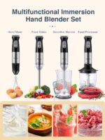 Hand Blender Set for Kitchen, 15 in 1 Stick 2 Speed Stainless Steel Immersion Chopper, Beaker, Electric Whisk, for Smoothies, Soups, Sauces, Baby Food - Image 6
