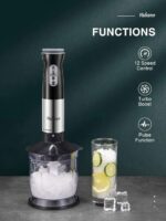 Hand Blender Set for Kitchen, 15 in 1 Stick 2 Speed Stainless Steel Immersion Chopper, Beaker, Electric Whisk, for Smoothies, Soups, Sauces, Baby Food - Image 2