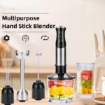 Hand Blender, 1000W Portable 4 in 1  21-Speed, 800ml Chopper Food Processor, 600ml Beaker Multifunctional for Smoothies, Baby Food, Sauces - Image 9