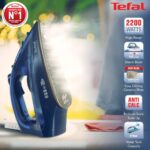 Tefal Maestro Plus Steam Iron | 2200W | XL Ceramic Soleplate | Anti-Calc | 120g/min Boost | 35g/min Continuous Steam | No.1 Ironing Brand in Europe | Blue | 2-Year Warranty - Image 3