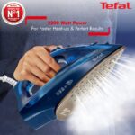 Tefal Maestro Plus Steam Iron | 2200W | XL Ceramic Soleplate | Anti-Calc | 120g/min Boost | 35g/min Continuous Steam | No.1 Ironing Brand in Europe | Blue | 2-Year Warranty - Image 4