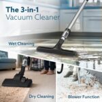 AGARO Ace Wet & Dry Vacuum Cleaner for Home, 1600 Watts, 21.5 kPa Suction Power, 21 litres Tank Capacity, for Home Use, Blower Function, Washable 3L Dust Bag, Stainless Steel Body (Black, Red, Steel) - Image 5