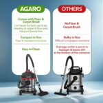 AGARO Ace Wet & Dry Vacuum Cleaner for Home, 1600 Watts, 21.5 kPa Suction Power, 21 litres Tank Capacity, for Home Use, Blower Function, Washable 3L Dust Bag, Stainless Steel Body (Black, Red, Steel) - Image 2