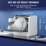 AIRMSEN Portable Countertop Dishwashers, 5 Washing Programs Mini Dishwashers with 5 L Built-in Water Tank and Double-layered Glass Door, No Hookup Needed for Home - Image 9