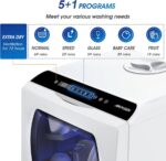 AIRMSEN Portable Countertop Dishwashers, 5 Washing Programs Mini Dishwashers with 5 L Built-in Water Tank and Double-layered Glass Door, No Hookup Needed for Home - Image 8