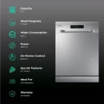 Samsung 13 Place Settings Intensive Wash Dishwasher,/TL (Stainless Steel) DW60M6043FS, Silver - Image 12