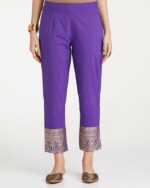Women Voile Straight Printed Kurta Slim Pant Suit Set - Image 7