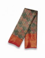 Tissue Silk Saree Royal Rani Pink unique floral pattern - Image 2