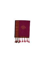 Kanchipuram soft silk maroon deep pink body bronze pallu and border. gold zari work - Image 4