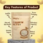 Elegity 100% Natural Plain W320 Cashew Pouch 500 gm | Whole Kaju - Nutritious, Delicious & Crunchy | No Added Preservatives in Dry Fruit | Source of Fibre, Rich in Protein - Image 2