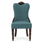 Dining Chairs,Hand-Carved Details, Soild Wood Velvet High Wingback Quilted Design,Nail Heads,Comfy Accent Chairs for Living Room,Bedroom,Small Spaces (Sea Green, Set of 2) - Image 5