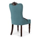 Dining Chairs,Hand-Carved Details, Soild Wood Velvet High Wingback Quilted Design,Nail Heads,Comfy Accent Chairs for Living Room,Bedroom,Small Spaces (Sea Green, Set of 2) - Image 8