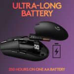 Logitech G304 Lightspeed Wireless Gaming Mouse, 6 Programmable Buttons, 250h Battery Life, On-Board Memory, Hero Sensor, 12,000 DPI, Lightweight, Compatible with PC/Mac - Black - Image 8