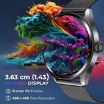 Titan Crest 1.43” AMOLED Smart Watch for Productivity with BT Calling, AI Morning Briefs, Functional Crown, Health Tracking, Aluminium Body, 100+ Sports Modes, Smartwatch  Black - Image 6