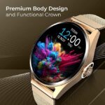 Titan Crest 1.43” AMOLED Smart Watch for Productivity with BT Calling, AI Morning Briefs, Functional Crown, Health Tracking, Aluminium Body, 100+ Sports Modes, Smartwatch  Black - Image 4