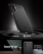 Samsung Galaxy M36 5G Case, Spigen Essential Sand Blast for Galaxy F36 5G Back Cover (2025) - Matte Black - Image 6