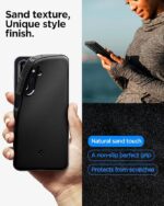 Samsung Galaxy M36 5G Case, Spigen Essential Sand Blast for Galaxy F36 5G Back Cover (2025) - Matte Black - Image 5