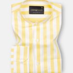 Luxline Yellow with White Stripe Giza Cotton Shirt