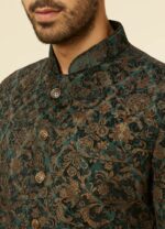 Dark green bel Buti Patterned Suit Set - Image 2