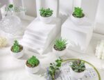 Pots Small Fake Plants Der Rose Set of 6 Succulents Plants Artificial in for Bedroom Aesthetic Living Room Shelf Bathroom Decor Office Desk Accessories - Image 3