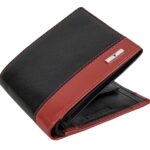 Leather Wallet for Men/URBAN FOREST Seattle Black/Red