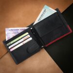 Leather Wallet for Men/URBAN FOREST Seattle Black/Red - Image 6
