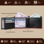 Leather Wallet for Men/URBAN FOREST Seattle Black/Red - Image 5