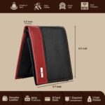 Leather Wallet for Men/URBAN FOREST Seattle Black/Red - Image 3