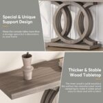 Farmhouse Console Table, Grey Wooden Entryway Table, Rectangular Accent Table for Decoration and Cross Ring Tribe signs 55 Inch - Image 4