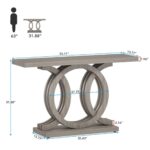 Farmhouse Console Table, Grey Wooden Entryway Table, Rectangular Accent Table for Decoration and Cross Ring Tribe signs 55 Inch - Image 5