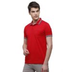 Classic Polo Men's Red Sporty Polo Half Sleeve Slim Fit T-Shirt - Pristo True Red - Image 3