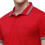 Classic Polo Men's Red Sporty Polo Half Sleeve Slim Fit T-Shirt - Pristo True Red - Image 2