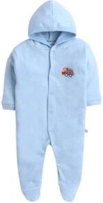 TiniBerry New Born Baby Clothes Set Romper & Sleepsuit for Light Blue Baby Pack of 2 - Image 3