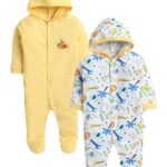 TiniBerry New Born Baby Clothes Set Romper & Sleepsuit for Yellow color Baby Pack of 2