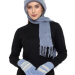 AMOLDO Women's Soft Knitted Winter Warm Woolen Cap with Woolen Lovely Muffler|Fur Cap with Muffler