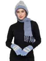 AMOLDO Women's Soft Knitted Winter Warm Woolen Cap with Woolen Lovely Muffler|Fur Cap with Muffler
