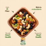 NUTRI HARVEST Panch Meva Premium Dry Fruits Mix pack, Natural Blend of Almonds, Cashews,Black and green Raisins and diced Dates| Fit for Fasting | (Re-sealable pack for freshness) 2*250 gram(500gram) - Image 4