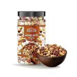 Healthy Land Nutmix 500g - 6 in 1 unroasted Nuts and Mixed Nuts - Almonds, Cashews, Walnuts, Pistachios, Black & Green Raisins - Healthy Snack Unsalted & Natural - Refillable Jar 500g