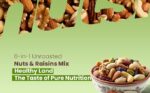 Healthy Land Nutmix 500g - 6 in 1 unroasted Nuts and Mixed Nuts - Almonds, Cashews, Walnuts, Pistachios, Black & Green Raisins - Healthy Snack Unsalted & Natural - Refillable Jar 500g - Image 3