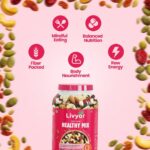 LIVYOR Healthy Mix Nuts, Seeds And Berries Combo Pack - 1Kg| Mix Dry Fruits| Trail Mix| Cashews & Almonds| Black Raisins| Pumpkin| Sunflower & Flax| Cranberries| Cherries & Dried Amla - Image 3