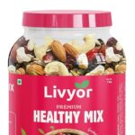 LIVYOR Healthy Mix Nuts, Seeds And Berries Combo Pack - 1Kg| Mix Dry Fruits| Trail Mix| Cashews & Almonds| Black Raisins| Pumpkin| Sunflower & Flax| Cranberries| Cherries & Dried Amla