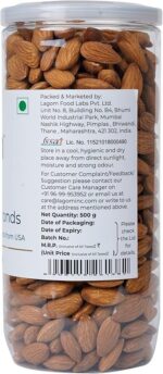 Lagom Gourmet California Almonds 500g | All Natural | No Preservatives | No Additives | Gluten Free | Vegan | Plant Based | Non GMO | Nuts Dry Fruits | Badam - Image 4