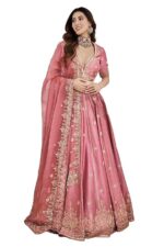 TRENDMALLS Women's Satin Embroidery Sequence Work Lehenga Choli Set with Dupatta For Women SemiStitch | Stylish Wedding Lehenga Choli for women