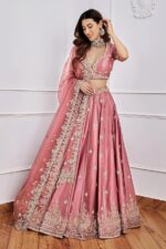 TRENDMALLS Women's Satin Embroidery Sequence Work Lehenga Choli Set with Dupatta For Women SemiStitch | Stylish Wedding Lehenga Choli for women - Image 4