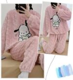 Women Fuzzy Fleece Long Sleeve 2 Piece Loungewear Outfits Sweater Pants Pyjama Sets - Image 4