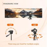 Lightweight Aluminium Tripod with Monopod | Multipurpose 3-Way Head | Extendable Height (52-160 cm) | Monopod Height (45-104 cm) | Includes Carry Bag | for DSLR Cameras & GoPro - Image 6